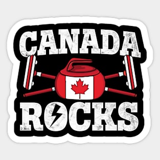 Canada Curling Broom Winter ice Sports Canadian Flag Curling Sticker